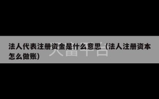 法人代表注册资金是什么意思（法人注册资本怎么做账）