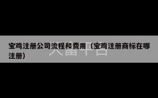 宝鸡注册公司流程和费用（宝鸡注册商标在哪注册）