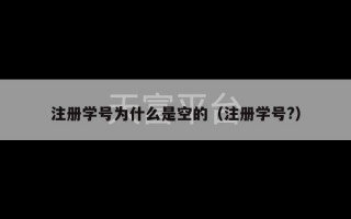 注册学号为什么是空的（注册学号?）