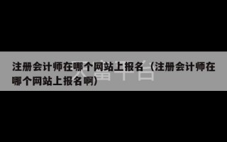 注册会计师在哪个网站上报名（注册会计师在哪个网站上报名啊）