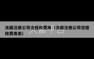 法国注册公司流程和费用（法国注册公司流程和费用表）