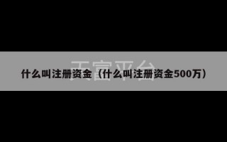 什么叫注册资金（什么叫注册资金500万）