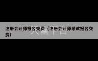 注册会计师报名交费（注册会计师考试报名交费）