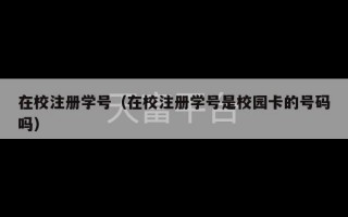 在校注册学号（在校注册学号是校园卡的号码吗）