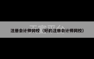 注册会计师网校（好的注册会计师网校）