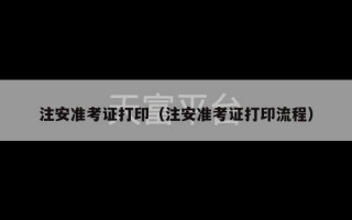 注安准考证打印（注安准考证打印流程）