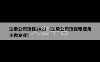 注册公司流程2021（注册公司流程和费用小微企业）