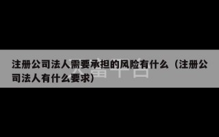 注册公司法人需要承担的风险有什么（注册公司法人有什么要求）