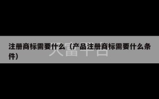 注册商标需要什么（产品注册商标需要什么条件）