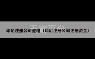 印尼注册公司流程（印尼注册公司注册资金）