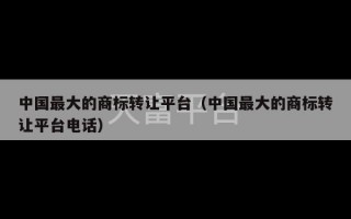 中国最大的商标转让平台（中国最大的商标转让平台电话）