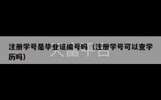 注册学号是毕业证编号吗（注册学号可以查学历吗）