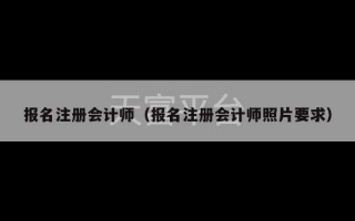 报名注册会计师（报名注册会计师照片要求）