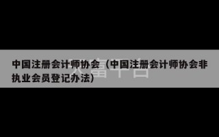 中国注册会计师协会（中国注册会计师协会非执业会员登记办法）