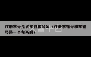 注册学号是省学籍辅号吗（注册学籍号和学籍号是一个东西吗）