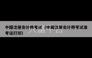 中国注册会计师考试（中国注册会计师考试准考证打印）