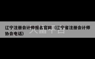 辽宁注册会计师报名官网（辽宁省注册会计师协会电话）