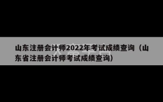 山东注册会计师2022年考试成绩查询（山东省注册会计师考试成绩查询）