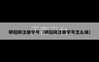 研招网注册学号（研招网注册学号怎么填）