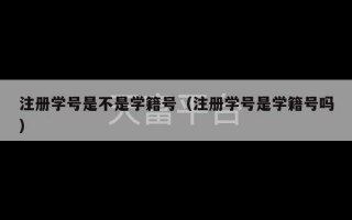 注册学号是不是学籍号（注册学号是学籍号吗）