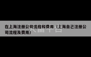 在上海注册公司流程和费用（上海自己注册公司流程及费用）