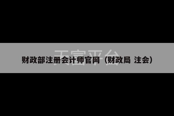 财政部注册会计师官网（财政局 注会）-第1张图片-天富注册【会员登录平台】天富服装