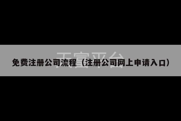 免费注册公司流程（注册公司网上申请入口）-第1张图片-天富注册【会员登录平台】天富服装