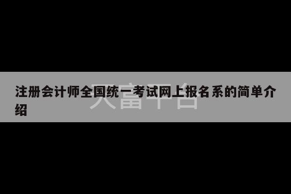 注册会计师全国统一考试网上报名系的简单介绍-第1张图片-天富注册【会员登录平台】天富服装