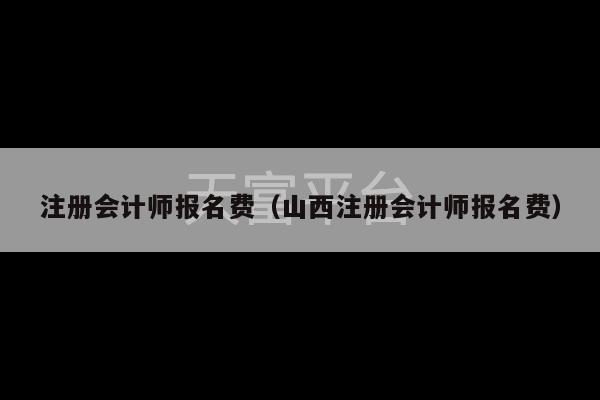 注册会计师报名费（山西注册会计师报名费）-第1张图片-天富注册【会员登录平台】天富服装