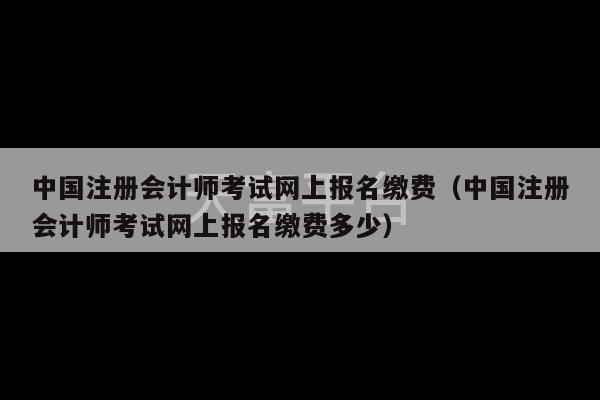 中国注册会计师考试网上报名缴费（中国注册会计师考试网上报名缴费多少）-第1张图片-天富注册【会员登录平台】天富服装