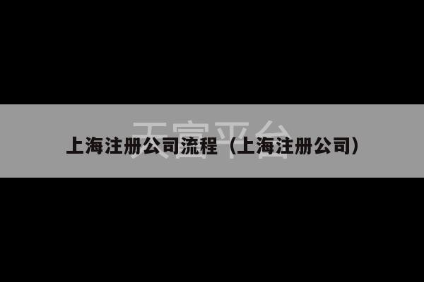 上海注册公司流程（上海注册公司）-第1张图片-天富注册【会员登录平台】天富服装