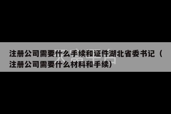 注册公司需要什么手续和证件湖北省委书记（注册公司需要什么材料和手续）-第1张图片-天富注册【会员登录平台】天富服装