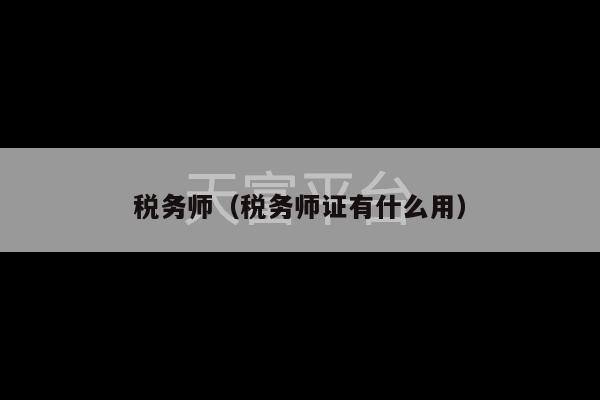 税务师（税务师证有什么用）-第1张图片-天富注册【会员登录平台】天富服装