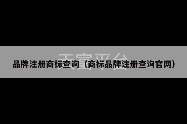 品牌注册商标查询（商标品牌注册查询官网）-第1张图片-天富注册【会员登录平台】天富服装