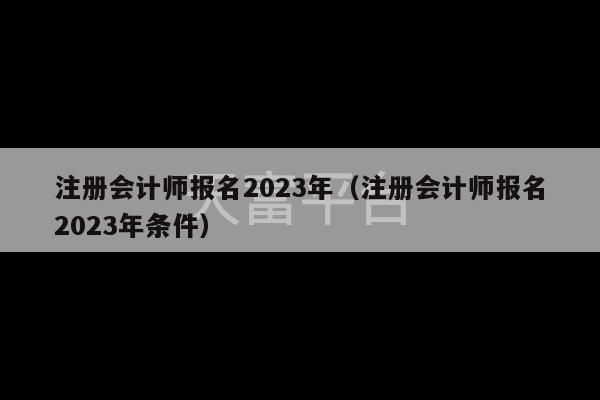 注册会计师报名2023年（注册会计师报名2023年条件）-第1张图片-天富注册【会员登录平台】天富服装