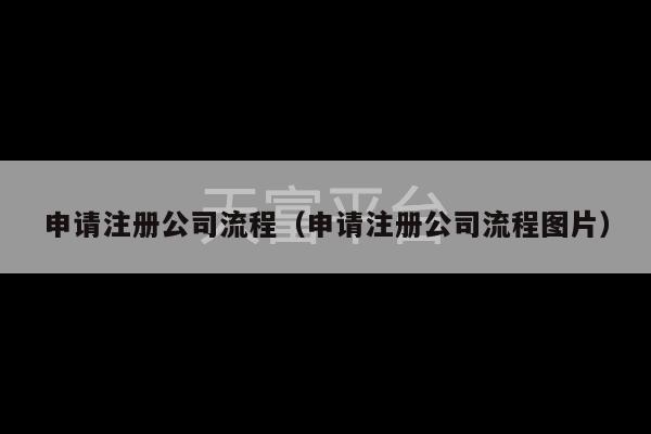 申请注册公司流程（申请注册公司流程图片）-第1张图片-天富注册【会员登录平台】天富服装