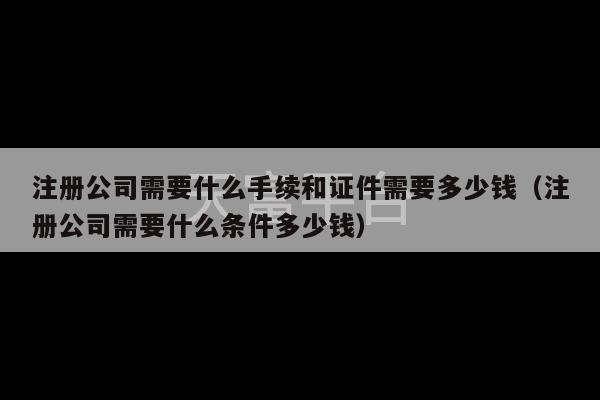 注册公司需要什么手续和证件需要多少钱（注册公司需要什么条件多少钱）-第1张图片-天富注册【会员登录平台】天富服装