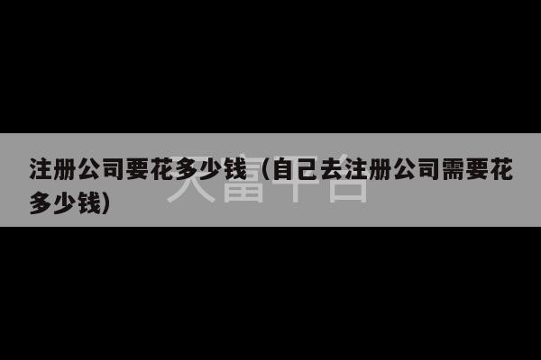 注册公司要花多少钱（自己去注册公司需要花多少钱）-第1张图片-天富注册【会员登录平台】天富服装