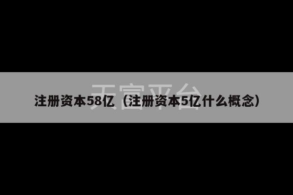 注册资本58亿（注册资本5亿什么概念）-第1张图片-天富注册【会员登录平台】天富服装