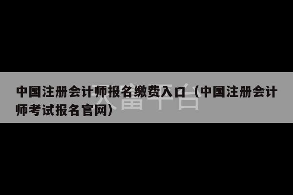 中国注册会计师报名缴费入口（中国注册会计师考试报名官网）-第1张图片-天富注册【会员登录平台】天富服装