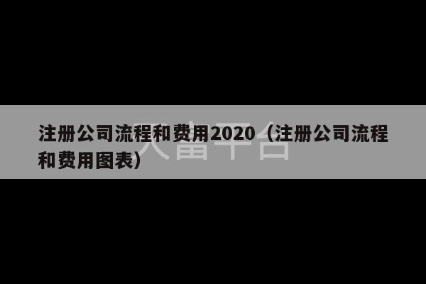 注册公司流程和费用2020（注册公司流程和费用图表）-第1张图片-天富注册【会员登录平台】天富服装