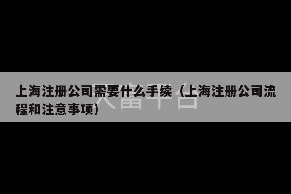 上海注册公司需要什么手续（上海注册公司流程和注意事项）-第1张图片-天富注册【会员登录平台】天富服装